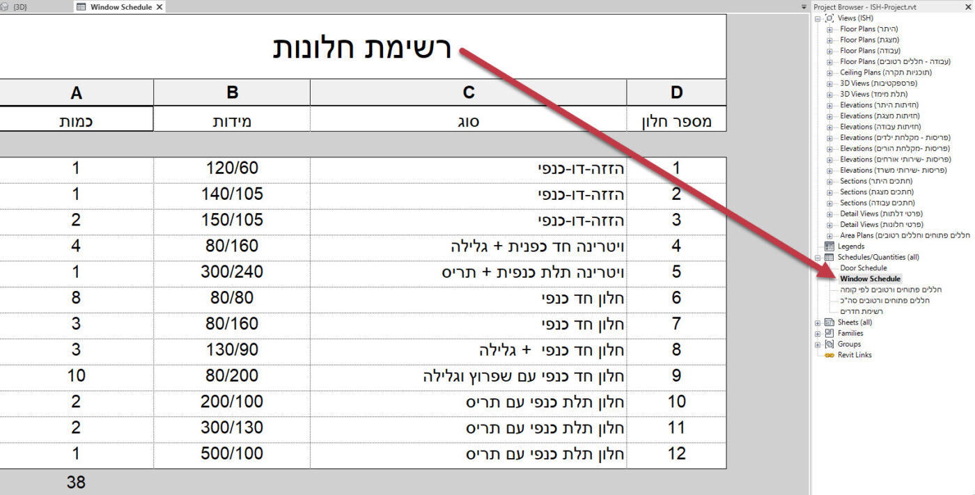 שמות של טבלאות ברוויט